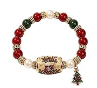 navideños para mujer, brazalete ajustable de perlas para festivales, Siehe Beschreibung, Acrilonitrilo butadieno estireno, Sin piedra preciosa