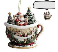 Navideños Planos de Acrílico,Adorno Navideño 2D de Taza de Café y Casa de Nieve | Decoración para Fiestas como Mochila Tote Estantería Interior de Auto Escaleras Chimenea
