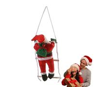 navideños que escalan Papá Noel,Colgante festivo para muñeca de escalada de Papá Noel con cuerda | estacional Decoraciones de para el hogar, escuela, pub, c