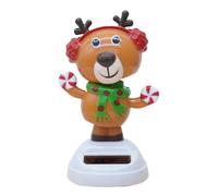 Navideños Solares De Baile - Columpios Navideños De Energía Solar, Coche De Personajes De Dibujos Animados | Figuras Alegres Danzando En El Salpicadero, Divertidas Decoraciones De Escritorio