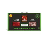 Navidul Maletín de Jamón de Cebo Ibérico 4x75g, Chorizo Gran selección 4x75g y Salchichón Gran selección. Freshpack envasado al vacío - 4x75g Total 900 gr