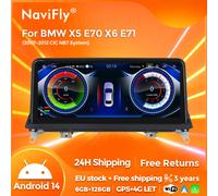 NaviFly 8 Core Android Auto Radio de coche inalámbrico Carplay todo en uno para BMW X5 E70 X6 E71 2007-2014 sistema CCC CIC 4G + WiFi GPS BT CIC de 10.25 pulgadas y 6-128 GB