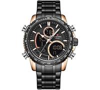 NAVIFORCE Reloj analógico Digital para Hombre, cronógrafo, Resistente al Agua, Deportivo, Relojes de Cuarzo, Moda de Negocios, Acero Inoxidable