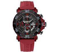 NAVIFORCE Reloj de cuarzo analógico deportivo para hombre con cronógrafo luminoso y correa de silicona de moda, rosso, Clásico