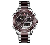 NAVIFORCE Reloj de cuarzo digital analógico para hombre, multifunción, impermeable, con cronógrafo, alarma de hora dual, función de repetición SIG