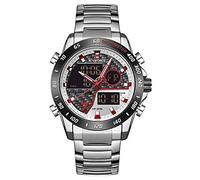 NAVIFORCE Reloj de cuarzo digital analógico para hombre, multifunción, impermeable, con cronógrafo, alarma de hora dual, función de repetición SIG