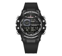 NAVIFORCE Reloj de pulsera digital para hombre, militar, impermeable, deportivo, cronógrafo, con alarma/retroiluminación LED, negro, Clásico