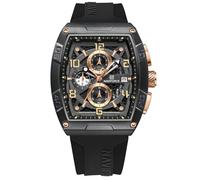NAVIFORCE - Reloj de pulsera para hombre, cronógrafo de cuarzo, correa de silicona colorida, con fecha automática, impermeable, para mujer, regalo, Negro, oro rosa, Reloj analógico