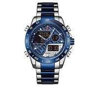 Naviforce - Reloj de pulsera para hombre, multifunción, militar, con retroiluminación LED, impermeable, analógico, de cuarzo, acero inoxidable, para hombre