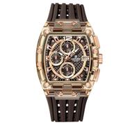 NAVIFORCE Reloj de pulsera rectangular deportivo para hombre (cronógrafo/impermeable/luminoso/calendario), correa de silicona, reloj de cuarzo para hombre, dorado