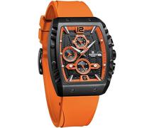 NAVIFORCE Reloj deportivo cronógrafo impermeable para hombre, correa de silicona colorida, reloj de cuarzo con fecha automática, naranja, Deporte