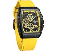 NAVIFORCE Reloj deportivo cronógrafo impermeable para hombre, correa de silicona colorida, reloj de cuarzo con fecha automática, amarillo, Moderno