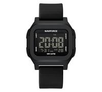NAVIFORCE Reloj deportivo impermeable a prueba de golpes con luz nocturna, calendario, visualización de silicona para hombre, negro, Clásico