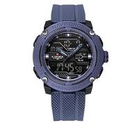 NAVIFORCE Reloj deportivo para hombre, resistente al agua, doble pantalla, cuarzo, reloj digital con fecha, cronómetro militar, azul, Clásico