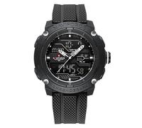 NAVIFORCE Reloj deportivo para hombre, resistente al agua, doble pantalla, cuarzo, reloj digital con fecha, cronómetro militar, negro, Clásico