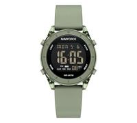 NAVIFORCE Reloj digital deportivo impermeable con cronómetro, alarma, 12/24 horas, señal horaria y función de repetición, correa de silicona para mujer, Verde, Deportes