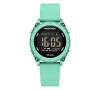 NAVIFORCE Reloj digital deportivo impermeable con cronómetro, alarma, 12/24 horas, señal horaria y función de repetición, correa de silicona para mujer, Verde claro, Deportes