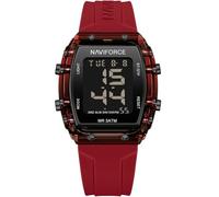 NAVIFORCE Reloj digital multifunción para hombre, a la moda, impermeable, deportivo, correa de silicona colorida, regalos para hombres, regalo para mujer, Rojo -