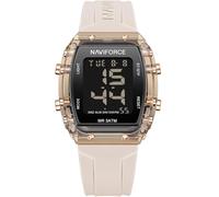 NAVIFORCE Reloj digital multifunción para hombre, a la moda, impermeable, deportivo, correa de silicona colorida, regalos para hombres, regalo para mujer, oro rosado + beige