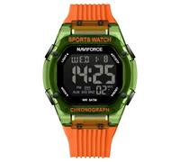 NAVIFORCE Reloj digital multifunción para hombre, a la moda, impermeable, deportivo, para mujer y hombre, correa de silicona colorida, naranja, Clásico