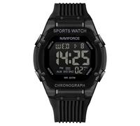 NAVIFORCE Reloj digital multifunción para hombre, a la moda, impermeable, deportivo, para mujer y hombre, correa de silicona colorida, negro, Clásico