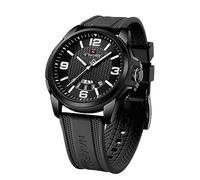 NAVIFORCE Reloj Impermeable para Hombres, Mujeres, niños y niñas, analógico, Militar, Deportivo, Unisex, Correa de Silicona, Negro -, Deporte
