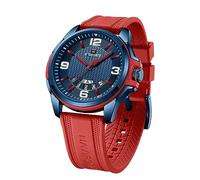 NAVIFORCE Reloj Impermeable para Hombres, Mujeres, niños y niñas, analógico, Militar, Deportivo, Unisex, Correa de Silicona, Rojo y Azul, Deportivo
