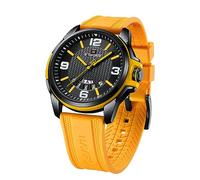 NAVIFORCE Reloj Impermeable para Hombres, Mujeres, niños y niñas, analógico, Militar, Deportivo, Unisex, Correa de Silicona, Amarillo, Negro, Deporte