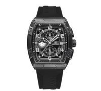 NAVIFORCE Reloj rectangular deportivo con cronógrafo impermeable para hombre, con fecha automática, relojes de pulsera de cuarzo, correa de silicona colorida, Blanco y negro.