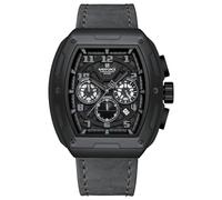 NAVIFORCE Relojes cuadrados para hombre, de piel, cronógrafo, a la moda, reloj de negocios, luminoso, impermeable, casual, Gery