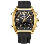 NAVIFORCE Relojes de negocios de moda para hombre, multifuncional, doble pantalla, impermeable, reloj de regalo para hombre, Dorado, blanco y negro, Relojes deportivos para hombre