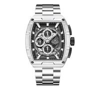 NAVIFORCE Relojes deportivos al aire libre para hombre, reloj de pulsera casual de lujo, relojes de cuarzo de moda, relojes de correa de acero inoxidable, plata