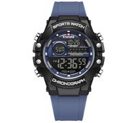 NAVIFORCE Relojes deportivos digitales para hombre, cronógrafo, resistente al agua hasta 5 ATM, correa de goma, reloj de pulsera para regalo, negro, azul y azul, Deporte