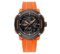 NAVIFORCE Relojes deportivos impermeables de 5 ATM para hombre, correa de silicona, analógico, digital, reloj despertador cronógrafo, reloj de pulsera luminoso, Naranja, Deporte