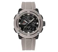 NAVIFORCE Relojes deportivos impermeables de 5 ATM para hombre, correa de silicona, analógico, digital, reloj despertador cronógrafo, reloj de pulsera luminoso, Beige, Deporte
