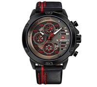 Naviforce Relojes Deportivos Militares de Cuarzo Analógico Reloj Impermeable Fecha Multifunción Relojes de Cuero