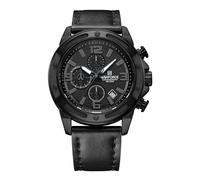 NAVIFORCE Relojes deportivos para hombre, analógico, de cuarzo, cronógrafo, correa de cuero, reloj de pulsera, Gris