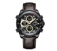 Naviforce Relojes Digitales Militares de para Hombres Reloj de Pulsera de Cuero Multifuncional de Cuarzo analógico Impermeable Relojes
