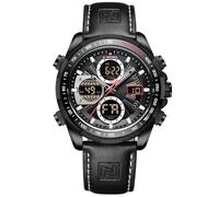 Naviforce Relojes Digitales Militares de para Hombres Reloj de Pulsera de Cuero Multifuncional de Cuarzo analógico Impermeable Relojes