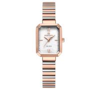 NAVIFORCE Relojes para mujer, caja rectangular pequeña, reloj de pulsera impermeable para mujer, reloj de regalo para mujer, Oro rosa + blanco + oro rosa