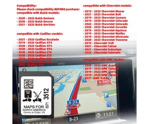 Navigación Sat Nav GPS 32GB tarjeta SD actualización 2024 para Buick Cadillac Chevrolet GMC coche América del Norte EE. UU. CAN MEX mapa GM 8571 3512