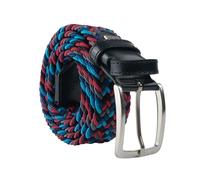 Navigare Cinturón Elástico Trenzado Made in Italy, Hombre y Mujer, con Inserciones de Piel Auténtica