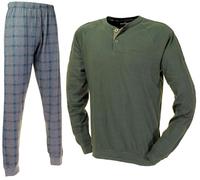Navigare Pijama de hombre cálido de algodón de invierno Serafín con puños varios modelos, 1945 Verde Abismo, M