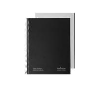 Navigator - Cuaderno a4 + Cuadriculado 5x5, Tapa Extradura, Negro, Borde Color, Papel 80g, 80 Hojas Microperforadas 4 Taladros, Espiral Cierre Coil-Lock, Papel Premium Writing