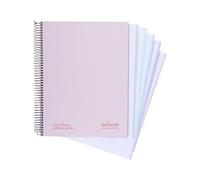 Navigator - Cuaderno A4+ Línea, Tapa Extradura, Rosa Pastel, Borde 5 Colores, Papel 80g, 120 Hojas Microperforadas 4 Taladros, Espiral Cierre Coil Lock, Papel Premium Writing