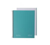 Navigator - Cuaderno A4+ Tapa Extradura, Una Línea, Verde, 5 Borde Color, Papel 80g, 120 Hojas Microperforadas 4 Taladros, Espiral Cierre Coil Lock, Papel Premium Writing
