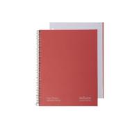 Navigator - Cuaderno Cuadriculado a4 + 5x5, Tapa Extradura, Rojo, Borde Color, Papel 80g, 80 Hojas Microperforadas 4 Taladros, Espiral Cierre Coil-Lock, Papel Premium Writing