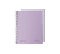 Navigator - Cuaderno Escolar a4, Cuadricula 5x5, Tapa Extradura, Lavanda, Borde Color, Papel 80g, 80 Hojas Microperforadas 4 Taladros, Espiral, Papel Premium Writing