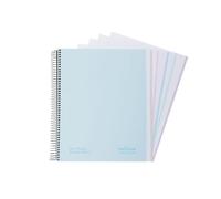 Navigator | Cuaderno Microperforado a4 + | Cuadriculado 5x5 | Tapa Extradura | Azul Pastel | 5 Borde Color | Papel 80g | 120 Hojas 4 Taladros | Espiral Coil-Lock | Papel Premium Writing