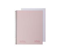 Navigator - Cuaderno Microperforado a4, Cuadriculado 5x5, Tapa Extradura, Rosa Pastel, Borde Color, Papel 80g, 80 Hojas 4 Taladros, Espiral Coil-Lock, Papel Premium Writing